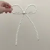 Horquilla francesa elegante con lazo de perla para mujer, elegante horquilla con clip superior, clip de resorte en la parte posterior, accesorios para el cabello Advanced Sense