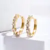 Brincos Quadrados Azuis de Zircônia Estilo Europeu e Americano, Brincos de Círculo Simples, Joias da Moda, Mais Vendidos na Europa e América, Atravessando Fronteiras