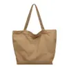 Bolsa Tote de Lona Outono/Inverno 2026 Bolsa de Mão para Trabalho e Trajeto Bolsa de Ombro Bolsa Tote para Aula de Reforço Escolar