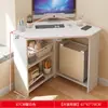 Escritorio de oficina pequeño, escritorio triangular para estudiar, escritorio de esquina para computadora, escritorio de esquina simple para escribir para uso doméstico