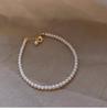 BR-2 Shijia 8-li Vidro Pérola Luz Luxo Personalizado Nicho Moda High-end Elegante Internet Celebridade Pulseira Feminina Jóias