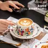 Tazas a juego para pareja de recién casados, regalo de compromiso y boda para recién casados, juego de regalo de taza y platillo de café práctico de alta gama
