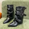 Botines estilo Martin para mujer, de punta fina, tacón grueso y pierna ancha, nueva colección de verano 2026, estilo retro, botines con un toque británico