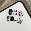 Dai Risen [Múmia] Unhas Vestíveis de Halloween Feitas Puramente à Mão Manicure Gótica Escura Unhas Curtas