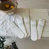 Calcetines Blancos de Encaje para Mujer, Calcetines de Tubo Hueco Transpirables Finos de Verano, Calcetines Holgados Estampados, Calcetines Largos Versátiles Estilo Jk Japonés