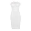 Vestido de Mujer Transfronterizo Europeo y Americano de Amazon Vestido de Noche de Vendaje Blanco con Top de Tubo de Plumas Esponjosas Vestido de Fiesta Vestido de Navidad