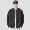 Suéter de Punto con Cuello Alto y Botones para Hombre 2025 Otoño e Invierno Nuevo Estilo Japonés Versátil Casual Holgado Tejido de Punto de Pareja de Moda