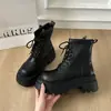 Botas Martin para Niños Botines Cortos para Mujer Retro Americano Aumento de Altura Primavera Otoño 2026 Nuevos Suela Gruesa con Cordones Versátiles Estilo Británico