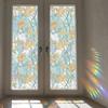 Película Eletrostática Colorida de Flor para Vidro Translúcido Janela Adesivo de Vidro Fosco Decorativo Laser Arco-Íris Adesivo Atacado