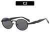 Nuevas Gafas de Sol Metálicas Ovaladas Retro de Alta Gama Transfronterizas Europeas y Americanas de Moda para Hombre y Mujer Gafas de Sol Modernas