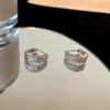 Pendientes de aro con diamantes y circonitas exquisitas de lujo para mujer, elegantes y de alta gama, de moda retro