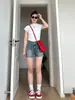Shorts Jeans Slim Fit de Verão para Menina Americana Picante Plus Size MM Gordo Cintura Alta Elástico Solto Emagrecedor Versátil Cintura Alta Hot Pants