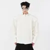 Decoración de Botones Metálicos Diseño de Tejido Holgado Tejido de Nicho Ropa de Punto para Hombre Otoño e Invierno Marca de Moda Americana Tejido Negro