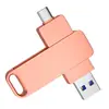Memoria USB giratoria para teléfono móvil, memoria USB metálica con logotipo de empresa 128 GB 256 GB 512 GB tipo C de alta velocidad de gran capacidad