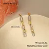 Comércio Exterior Transfronteiriço Moda Ins Tendência Cor Dourada e Prateada Bloqueio de Cor Corrente Camada Aço Titânio Colar, Pulseira Versátil Personalizada e Brincos