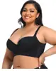 Sutiã Push-Up e Auxiliar de Seios Anti-Flacidez com Aro Tamanho Grande Brilhante Sem Costura Sexy Íntimo Feminino Sutiã Decote V Profundo