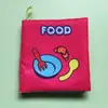 Livro de Pano para Bebê Brinquedos de Educação Infantil Livro de Pano para Bebê Inglês Livro de Palma para Crianças Cognição Animal Digital Papel com Argola Resistente a Rasgos