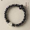 Nudo de Bambú DIY Pulsera de Madera de Ébano Artesanía de Madera Palo de Rosa Sándalo Verde Pulsera Unisex Joyería Cuentas