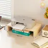Suporte para impressora, copiadora de mesa ajustável em altura, caixa de suporte elevada para armazenamento e organização de documentos de escritório, papel A4