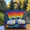 2026 Nueva Serie Transfronteriza de Cordero Estampado Digital Bolso Tote Acolchado de Hombro de Moda