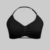 Sujetador Deportivo de Cuello Halter Almohadillas en el Pecho A prueba de Golpes Top de Yoga de Alta Intensidad Sostenes Espalda Bonita Deportivo con Tirantes Camiseta sin Mangas de Fitness para Mujer