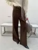 JUICE principios de otoño nuevos elegantes estilo retro versátiles para el día a día el trabajo pantalones casuales acampanados 260228 (viene con cinturón)