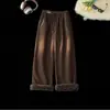 Pantalones de forro polar para hombre, pantalones casuales de otoño, pantalones exteriores para hombre, pantalones deportivos de pana gruesa para otoño e invierno, con forro polar integrado