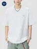 Roupa Masculina Muqiu 2026 Verão Nova Camiseta Fresca de Manga Curta Masculina Estampa Loose Fit Manga Meia Manga Camisa Básica
