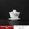 Jingdezhen Pura Pintura à Mão Tigela Portátil Xícara de Chá Individual Elegante Doméstica Tigela de Chá Sancai Fabricante de Chá Anti-queimadura