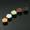 Puxador de Cerâmica para Móveis Gaveta de Armário Buraco Único Moderno Simples Pastoral Preto e Branco Estilo Europeu Buraco Único Redondo Puxador de Flor Rosa