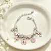 Estilo Explosión Cruzada Pulsera de Cuentas DIY Panjia Cruz Rosa Oso Pequeño Estrella de Cinco Puntas Flor Pulsera de Moda Joyería