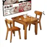Mesas y Sillas para Tienda de Fideos, Mesas y Sillas para Snack Bar de Hotel, Combinación de Mesa y Silla para Comedor de Comida Rápida, Mesa de Comedor para Restaurante Cantina de Madera Maciza, Mesa Carbonizada para Barbacoa