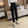 Pantalones de traje para mujer 2024 nuevos primavera y verano drapeados adelgazantes cropped tubo cigarrillo cintura alta rectos holgados harén