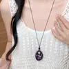 Colar Pingente Irregular Degradê Estilo Coreano para Mulheres, Acessório Longo Simples Versátil para Outono e Inverno, Corrente de Suéter Vintage Melard