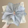 Pañuelo Cuadrado a Cuadros Estilo Coreano para el Cabello, Goma Elástica Estilo Perezoso, Cuerda para Moño de Gama Alta, Goma para el Cabello Dulce