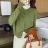 Cárdigan de punto para mujer de otoño e invierno, prenda exterior, cárdigan, suéter, chaqueta, manga larga, adelgazante, top de invierno