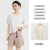 Camiseta de Lino Fino de Manga Corta para Mujer de Verano, Top Holgado y Transpirable de Algodón y Lino, Camiseta Casual Adelgazante para Mujer