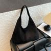 Moda Versátil Simples Casual Outono 2026 Suede Vazado Bolsas Tote de Ombro Único para o Dia a Dia