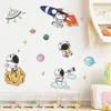 LD64040 Astronauta de Dibujos Animados Cohete Nave Espacial Habitación Infantil Decoración de Pared del Hogar Pegatinas de Pared Autoadhesivas