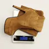 35-46 Otoño/Invierno Botas de Gamuza para Mujer por Encima de la Rodilla con Punta Redonda, Plataforma Impermeable, Tacón Ultra Alto, Cremallera Lateral, Tacón Delgado, Estilo Europeo y Americano