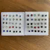 Aretes de Tachuela Cuadrados de Cristal de Vidrio y Resina de Plástico de Moda Estilo Coreano
