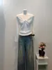 Suéter de punto de cuello redondo con mangas largas retorcidas de rayas verticales para otoño e invierno para mujer, principios de otoño, súper caliente, nicho, estilo único, top