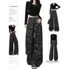 Jeans anchos de camuflaje retro americano para mujer, nuevo estilo primavera-verano 2026, de cintura alta, holgados, adelgazantes, de pierna recta, pantalones de trabajo