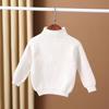 Suéter de otoño e invierno suave ceroso de cuello semi alto versión coreana para niños y niñas suéter para bebé de color sólido estilo extranjero combinable camiseta base cálida