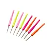 Herramientas de Tejer Agujas para Suéter Mango Fino de Plástico Ganchillos de Encaje Ganchos de Crochet 1.0-2.75MM Juego de 8 Bolsas