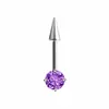 Aleación de Titanio G23 Zircón de Color 5A Cono Puntiagudo Espiral Zircón Aretes para Labio Accesorios Rosca Interna Aretes para Mujer Joyería