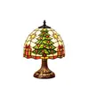 Nuevo producto transfronterizo: Árbol de Navidad Tiffany Vintage, luz ambiental festiva de mesa, lámpara de mesa de decoración navideña para el hogar