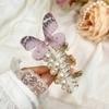 Anillo para el cabello con forma de mariposa y rosa de Super Hada para mujer, estilo Mori, con cola de caballo y trenza de burbujas, para el cabello