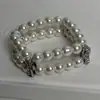 Pulsera de Perlas para Chica Popular Hecha a Mano con Cuentas Corazón de Cuervo Nueva Atmósfera Otoño e Invierno Joyería de Pulsera