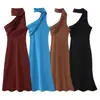 Ropa de mujer transfronteriza al por mayor 2026 AliExpress ins moda popular casual bufanda asimétrica vestido midi